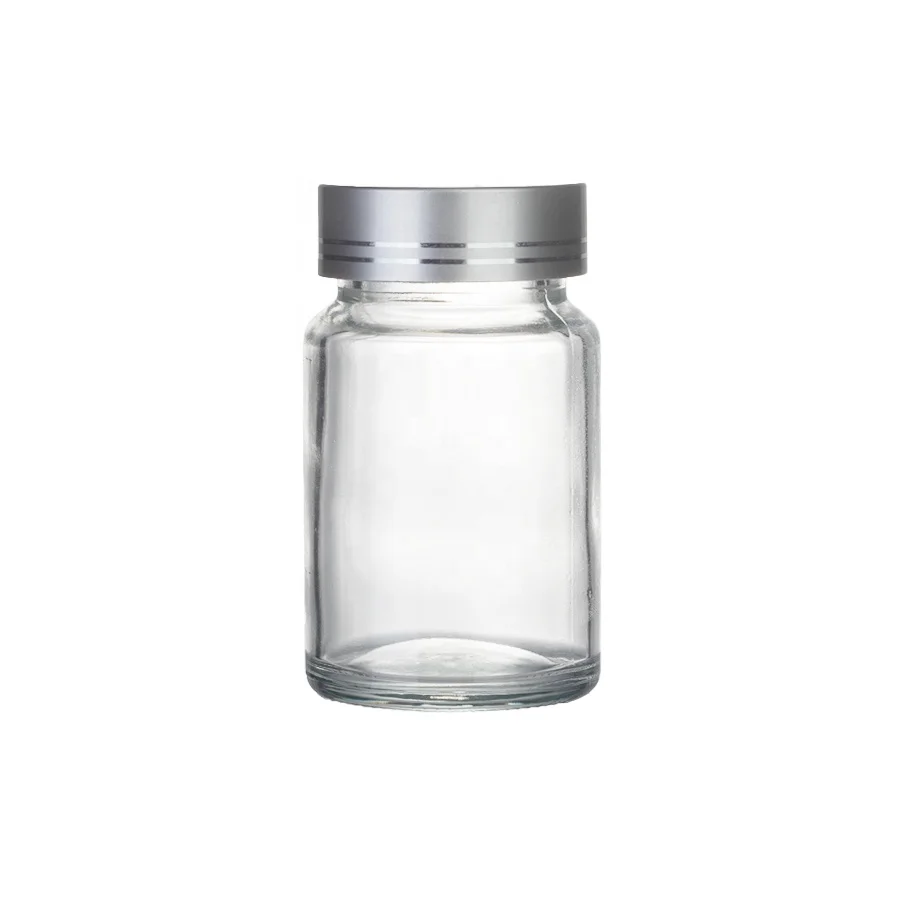 Empty medicine pill packaging bottle 30ml 70ml 100ml 150ml 200ml Glass capsules health care capsule bottles custom