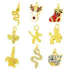 Snake Charm Charms Balloon Doggy Gold Pendant DIY Necklace Accessories Turtoise Bee Snake Cute Animal Charm