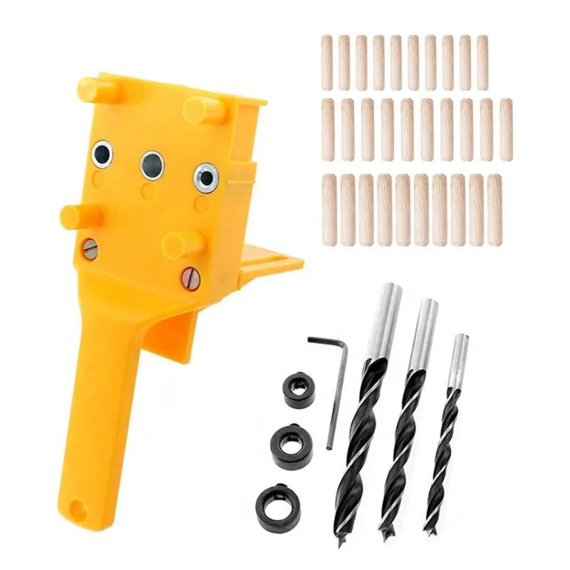 Pocket Hole Jig Drill Handheld Dowel Woodworking Jig Drilling Guide Tools 