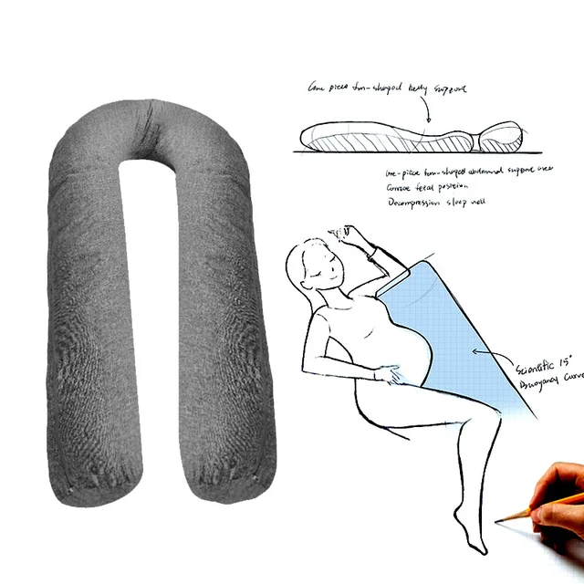 Pregnancy  Body Pillow Lumbar Support U-Shaped Memory Foam  ,  Removable  Cover