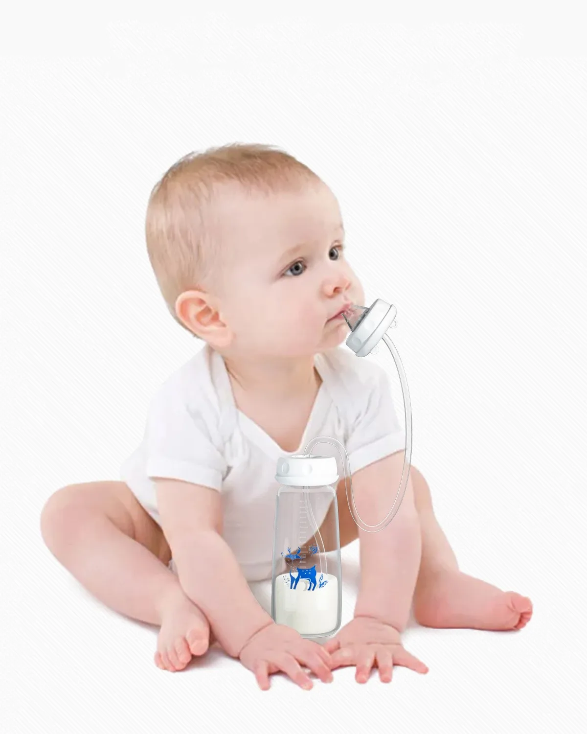 Hands Free Baby Bottle Feeding with Tube - Handless Anti-Colic Nursing System, Feeding Baby Bottle Holder for Baby Custom