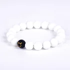 Hot Sale Fashion Jewelry 10MM Natural Stone 12 Zodiac Signs White Agate Bracelet