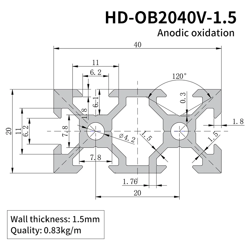 Industrial Extruded Aluminum Profiles 2040V groove Assembly Line Workbench Equipment Aluminum Alloy Frame manufacture