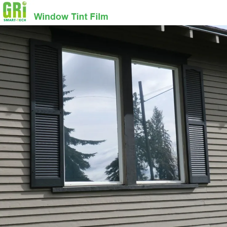 24" x10' Silver CHROME MIRROR Window Tint  Home  2 ply extra Dark Intersolar® 1% 