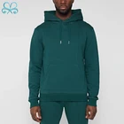 Cotton Hoodies Cotton Pullover Hoodie 65% Cotton 35% Polyester Dark Green Kangaroo Pocket Plain Pullover Hoodies