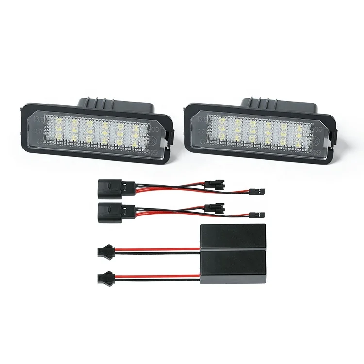 Aramox License Plate Light,1 Pair LED PC Car License Plate Light Lamp Fit for GOLF4 1997-2005 