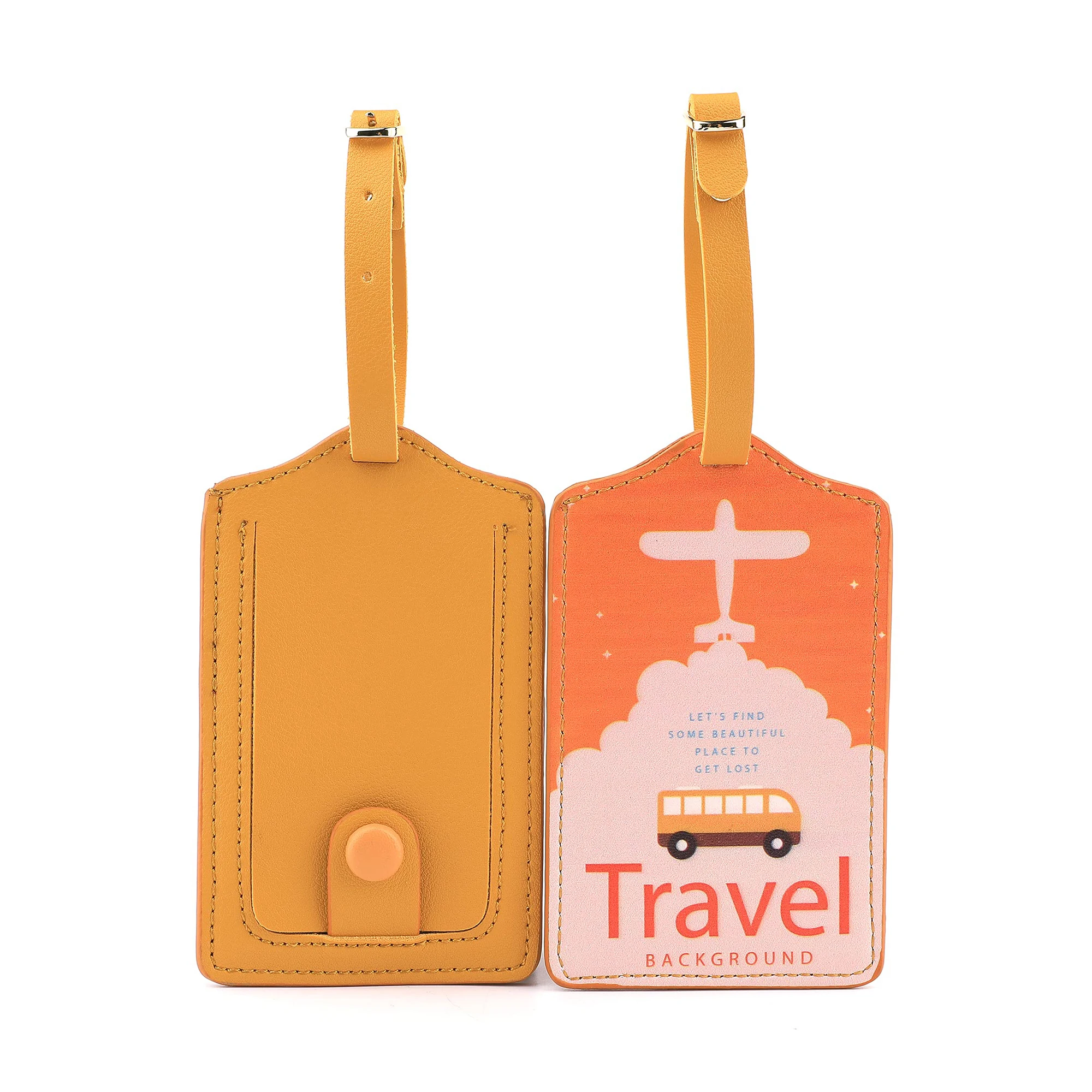 Design Logo Genuine Leather Luggage Tag 