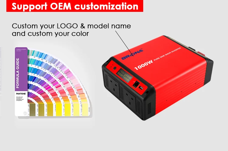 1000w 12v 24v dc to ac 240v 1000 watt off grid pure sine wave power inverter with dual UK socket