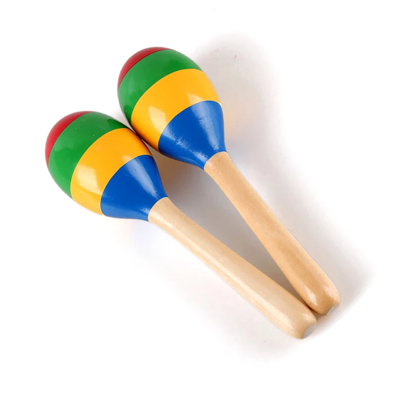 1 unid percusión de Madera Musical Huevo Maracas agitadores Juguetes Divertidos Regalos para niños niños pequeños Color Aleatorio Duradero y útil 