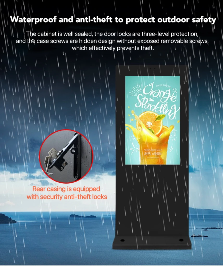 product 65 inch high outdoor indoor vertical lcd display screen digital stand advertising display with digital signage and display-2