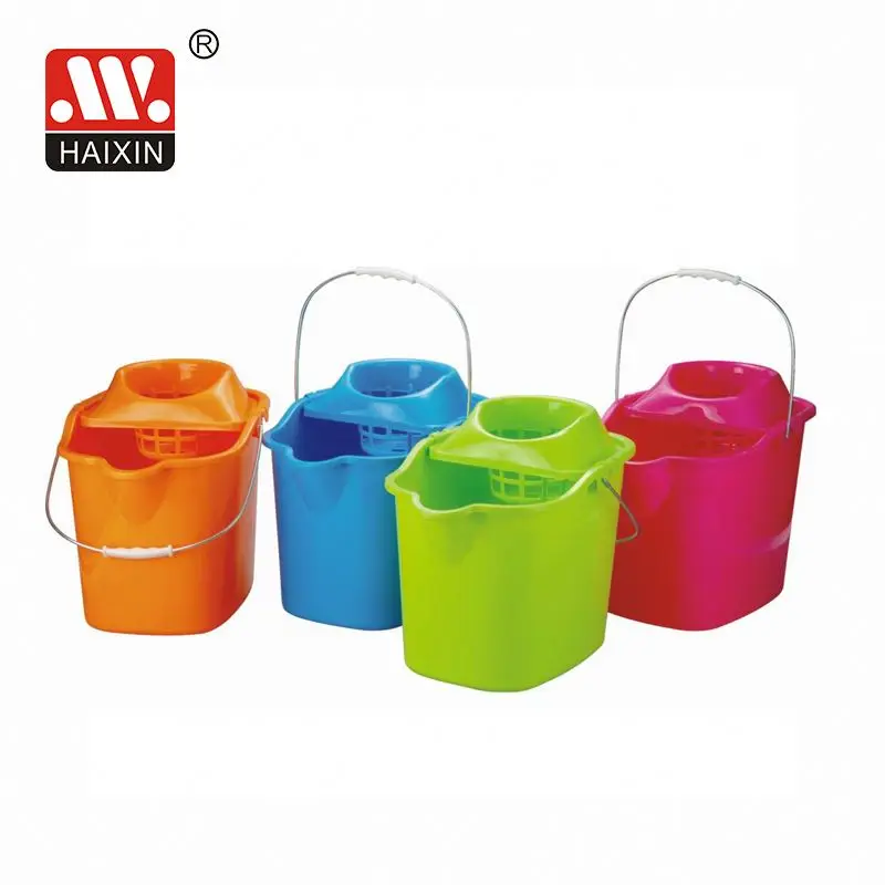 17L Plastic Wringer Cleaning Mop Squeegee Bucket