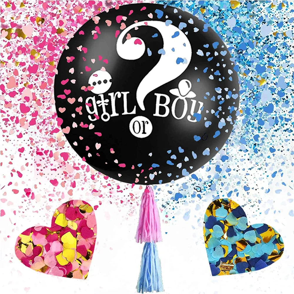 36inch He Or She Gender Reveal Boy or Girl Balloon Tassel Baby Shower Xmas Decor 