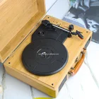 Player 100% Natural Bamboo Manufacture Bluetooth Turntable Vinyl Record Player