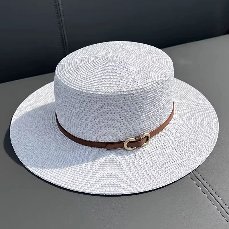 Wholesale Paper Straw Boater Summer Hat Women Beach Vacation Straw Hat Fashion Straw Boater Hats