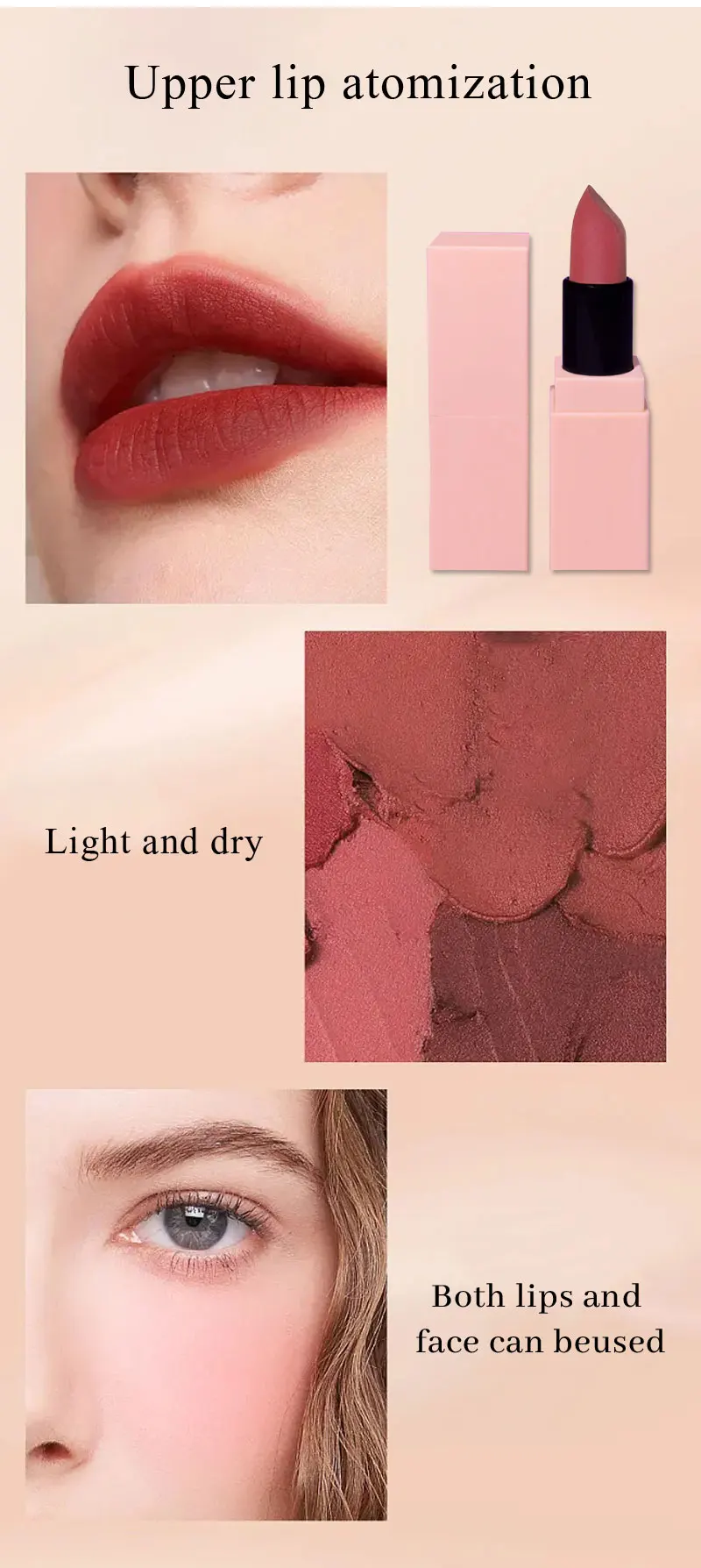 6 Colors Waterproof Nude Matte Lipsticks Long Lasting Lip Stick Not