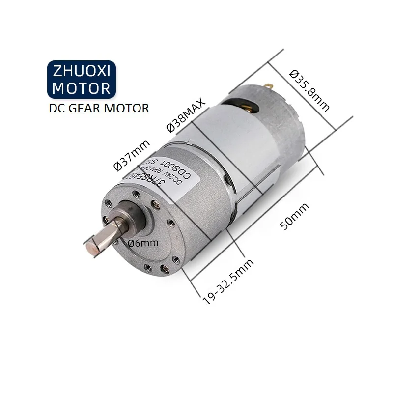 12V DC 45 RPM High Torque Open Gearbox Electric Motor 