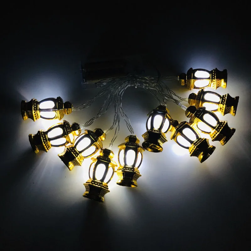 Festival Events Home Party decor golden palace Patio Decorative Beautiful Kerosene Shaped Muslim Ramadan led string light