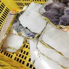Jasper Blue Sodalite Jasper Polishing Slice Gemstone Decorative Platter Serve Tray