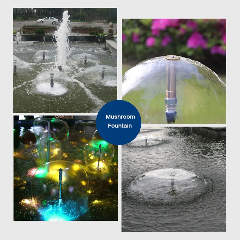 Elegant 1/2'' Stainless Steel 304 Mushroom Nozzle and Bell Ring Pond Water Fountains Stone Garden Products manufacture