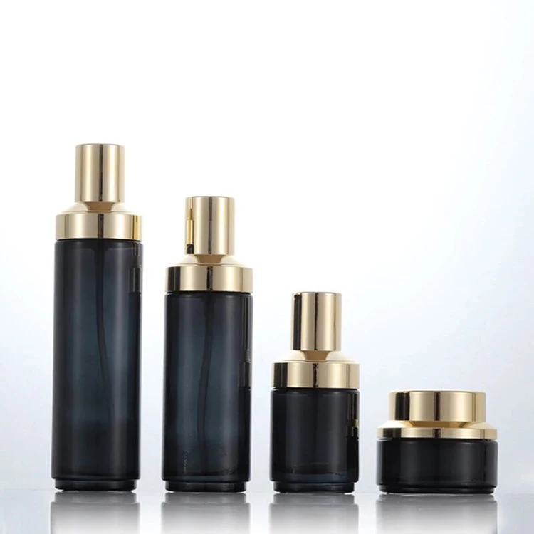 cream perfume in black bottle