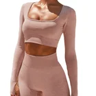 Clothing Womens Clothing 2 Piece Pants Set Women Sweatsuit Set Tracksuit Long Sleeve Seamless Yoga Sets