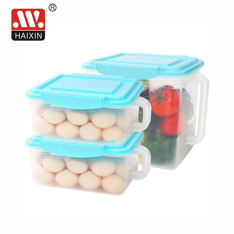 Stackable plastic fruit and vegetable storage box for refrigerator