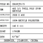 Polyester Recycled Fabric Textile 100% Polyester Twill Poly Spun Recycled Fabric For Clothing Jacket Coat