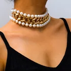 Pearl Necklace Fashion Jewelry Exaggerated Pearl Necklace Multi-Layer Chain Necklace For Women Accessories