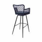 French Style Bistro Rattan Woven High-back Armrest Rattan Chair Bar Stool Combination