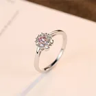 Gem New Model Birthday Silver Jewelry 925 Sterling Inlay Gem Amethyst Diamond Flower Ring