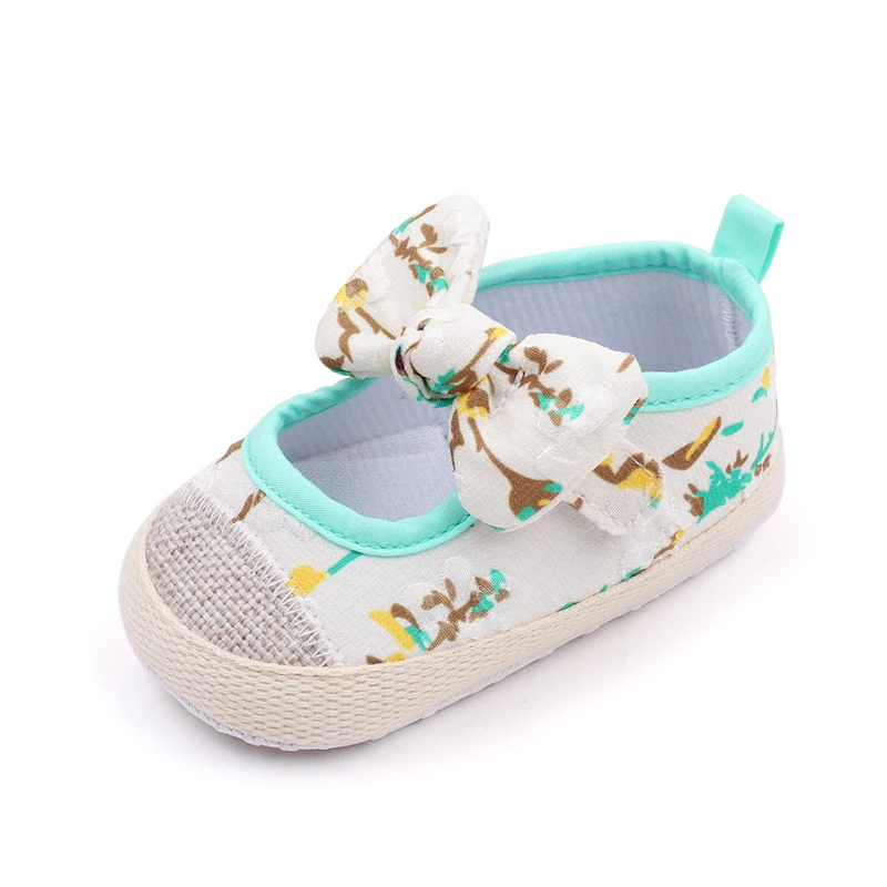 Spring and Autumn Baby Small Floral Soft Sole Non-slip square Shoes for Baby Girls Bow Walking Shoes supplier