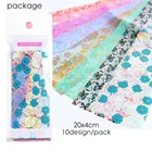 Lace Nail Hot Sale Popular Lace Flower Transfer Paper Mix 10pcs/bag Nail Foil