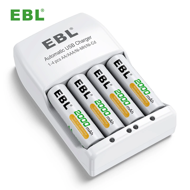 Ebl 4 Pack Rechargeable Battery Charger With Independent Slot For  Ni-mh/ni-cd Aa Aaa Rechargeable Batteries - Buy High Quality Smart Battery  Charger For Energizer Rechargeable Batteries Charging,Charger For Panasonic  Aa/aaa Rechargeable Battery,Ac/dc