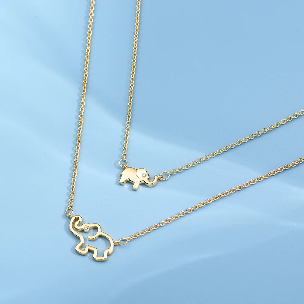 Mother Daughter Elephant Necklace Set 