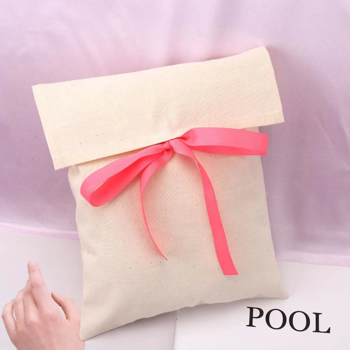 Eco-friendly Custom Logo Printing Organic Cotton Envelope Dust Bag For Baby Clothes Recycled Natural Muslin Flap Pouch