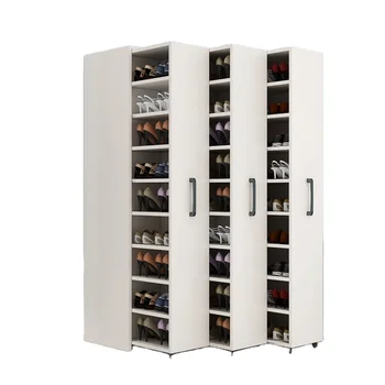 ZZBIQS Modern Wardrobe Accessories Wooden Racks Shoe Holder Cabinet Rotating Shoe Storage Closet Revolving Shoe Rack