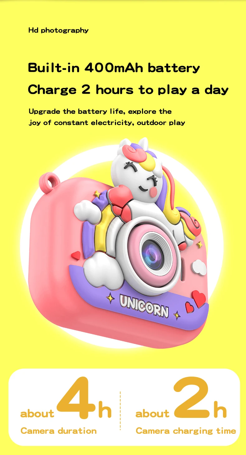 Unicorn Y6 Hd Dual-Camera Camera With Stand Dual-Lens Shooting Camera Children'S Toy Painting 18 Unicorn Y6 Hd Dual-Camera Camera With Stand Dual-Lens Shooting Camera Children'S Toy Painting