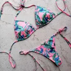Beachwear Factory OEM Design Custom Women's Two-piece Floral Print Split Padded Suit Plus Size Beachwear Swimsuit Bikini