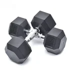 Gym Dumbbell Set Gym Wholesale Black Rubber 5 10 15 20kg Weight Gym Training Hex Dumbbell Set For Fitness Home Equipment
