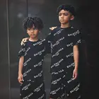 Boys Trendy Boys And Hip Hop Boys Summer Set Letter Print Boys Two-piece Set