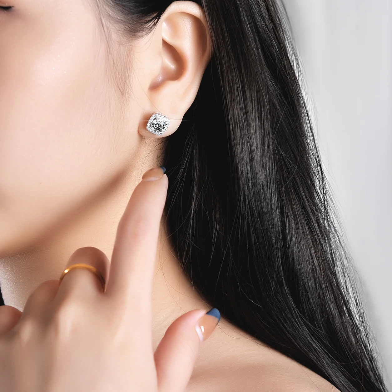 Hot selling s925 Sterling silver French style ear bone stud women's fashion luxurious style Zircon stud earrings