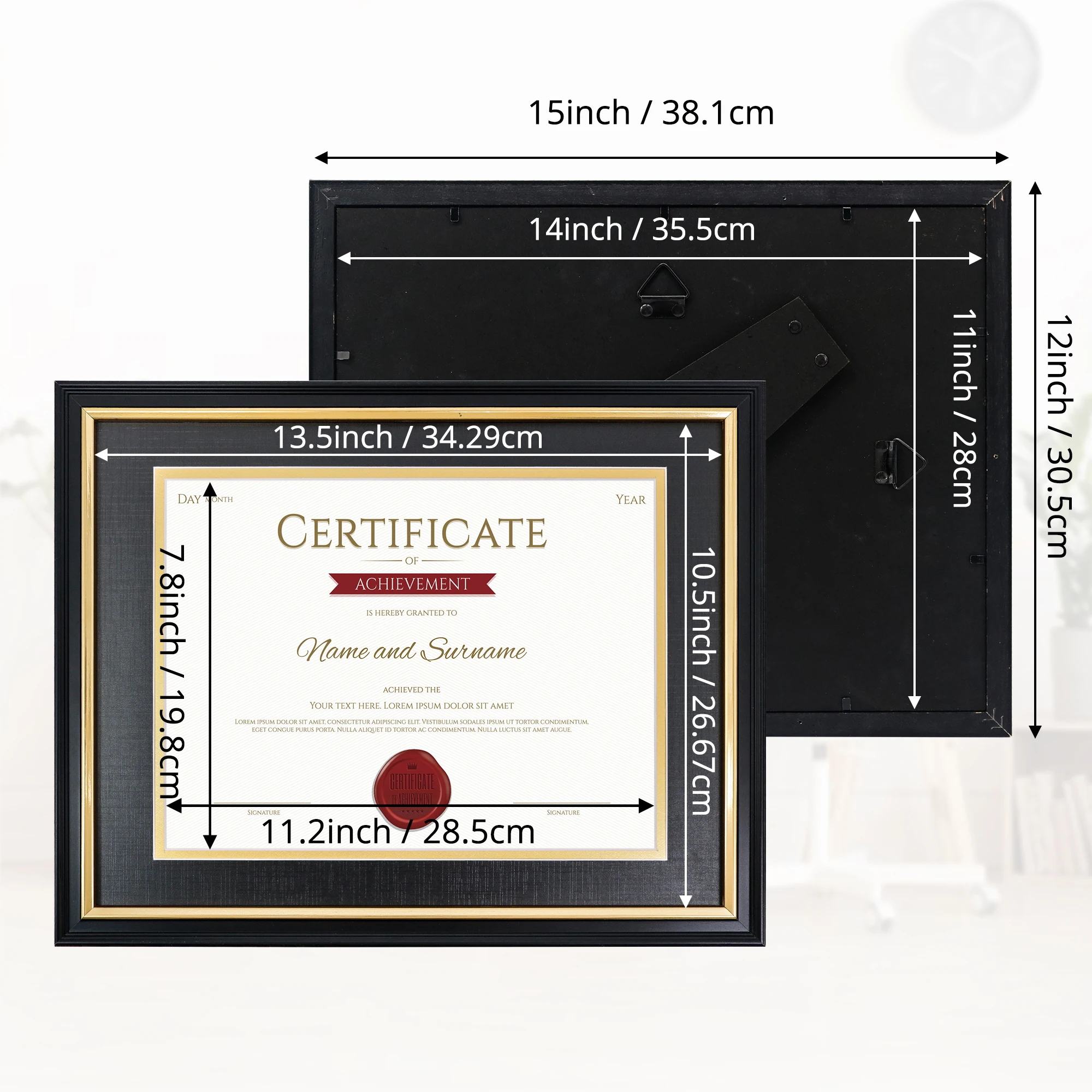 Versatile Frame Sizing Options for Various Certificates Multiple diploma frame sizes A4 letter format display
