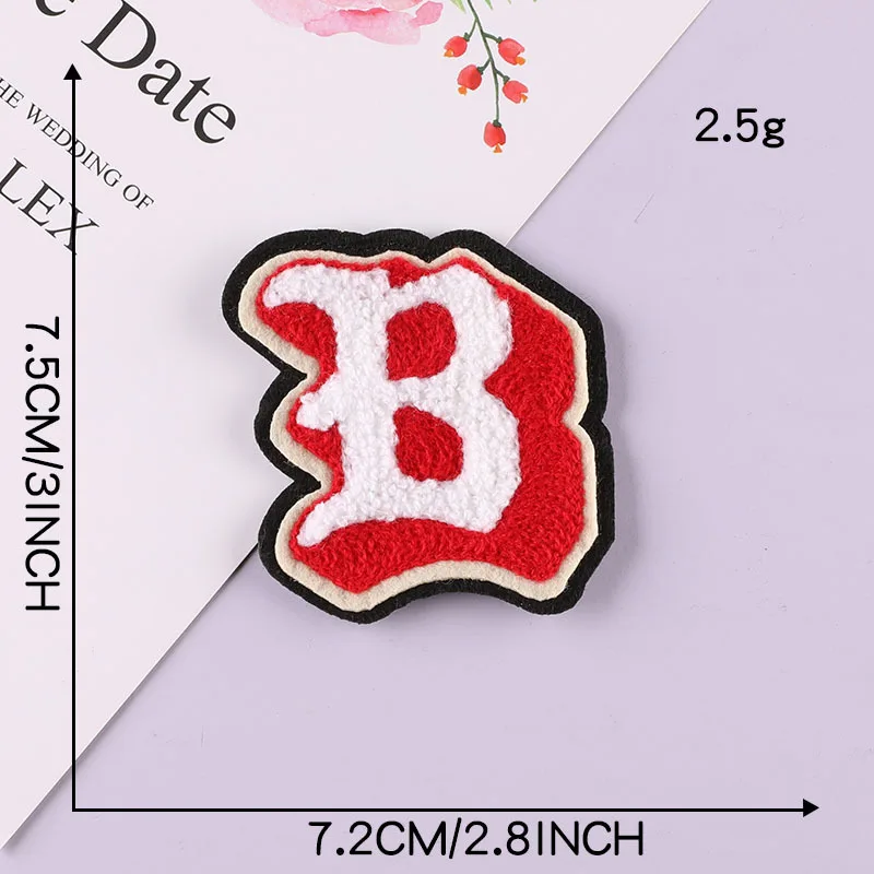 Special Irregular English Letters Wholesale Multicolor Hot Melt Glue Custom Chenille Embroidery Chenille Patches Iron On