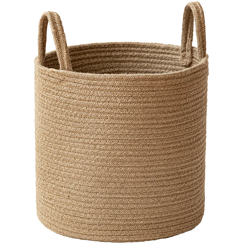 HUAYI Large Woven Cotton Rope Laundry Basket with Handles Decorative laundry Storage Basket