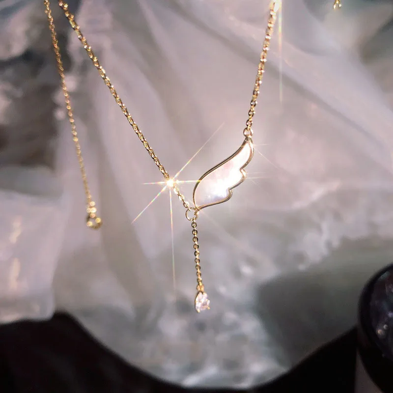 Angel's Wing Mother Pearl White Zircon 