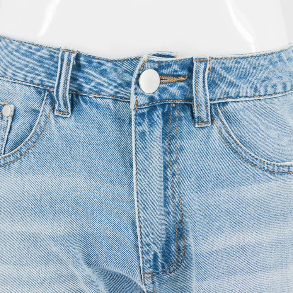 Custom High Waist Loose Acid Wash Vintage Wide Legged Distressed Denim Pant Baggy Jean Men manufacture
