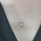 Charm Custom Trendy Platinum Diamond Heart Necklace Pendant Design White Gold Color Charm Women Jewelry