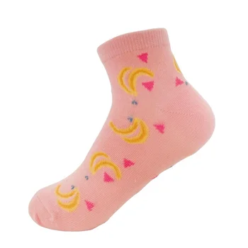 Banana Color Dot Cotton Breathable Ankle Socks Cute Fruit Pattern Socks for Women