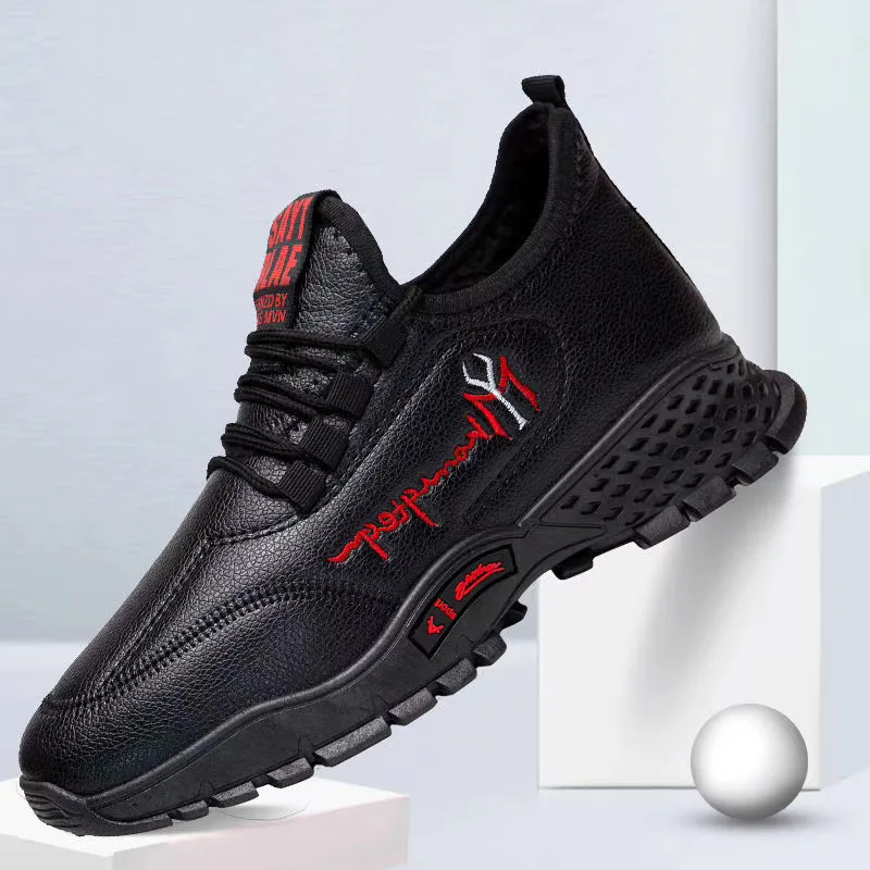 new Design sport shoes men leather sneaker casual mesh breathable pu man walking shoes
