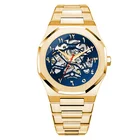 Watch Newest Mens Automatic Watch Fashion Stainless Steel Customized Logo Luxury Skeleton Wristwatches